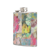Kunst-Blumen-Grunge-Muster Flachmann (Links)