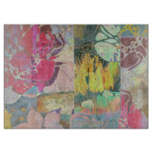 Kunst-Blumen-Grunge-Muster Schneidebrett (Vorderseite)