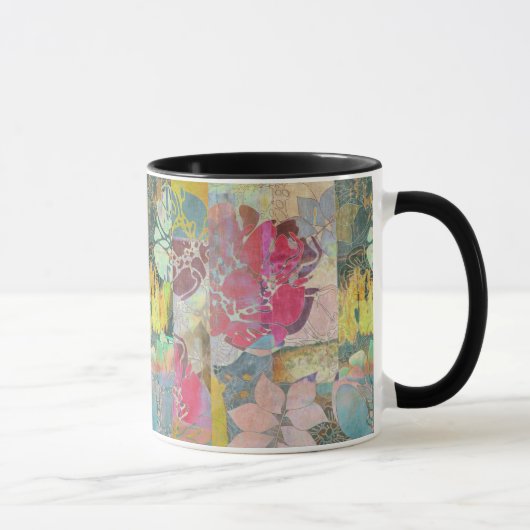 Kunst-Blumen-Grunge-Muster Tasse (Rechts)