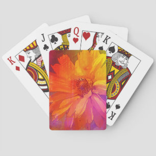 Kunst Blumen Vintage Regenbogen Hintergrund Spielkarten