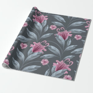 Kunst Blumenmuster Vintag nahtlos Muster. Maroon t Geschenkpapier