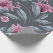 Kunst Blumenmuster Vintag nahtlos Muster. Maroon t Geschenkpapier (Ecke)
