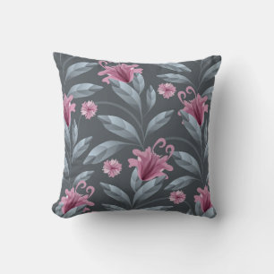 Kunst Blumenmuster Vintag nahtlos Muster. Maroon t Kissen