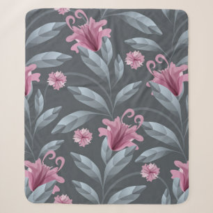 Kunst Blumenmuster Vintag nahtlos Muster. Maroon t Sherpadecke
