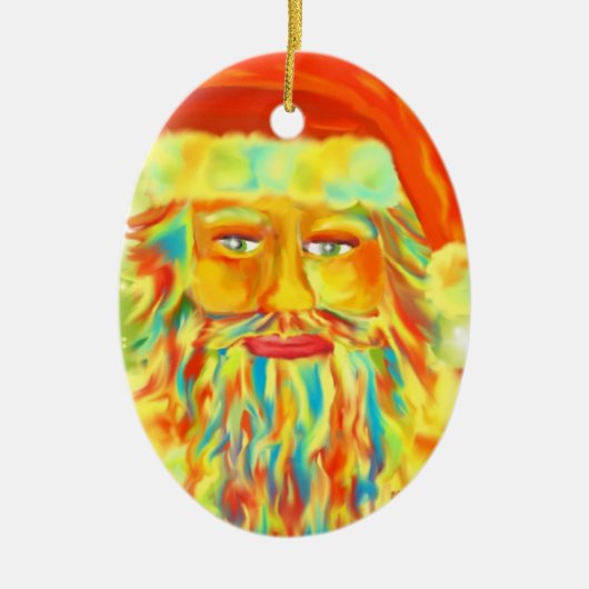 Kunst "bunten Klaus" Sankt personalisiert Keramik Ornament (Vorne)