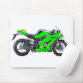 Kunst-Bürsten-Auflage Kawasakis Ninja ZX 10R Mousepad (Mit Mouse)
