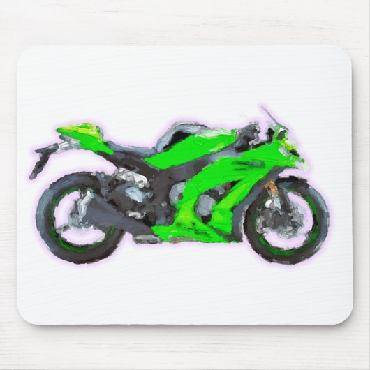 Kunst-Bürsten-Auflage Kawasakis Ninja ZX 10R Mousepad (Vorne)