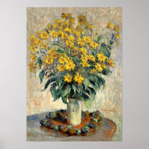 Kunst, Claude Monet Topinamburblüten Poster