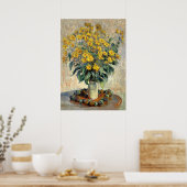 Kunst, Claude Monet Topinamburblüten Poster (Küche)