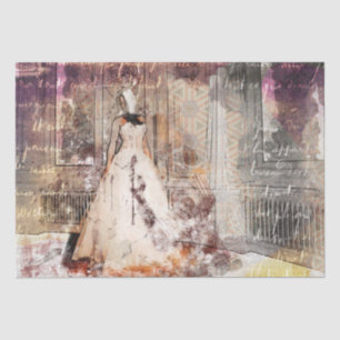 Kunst Collage Romantische Frau 38 Decoupage Seidenpapier