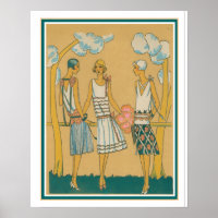 Kunst-Deco-Modekizze der 1930er Jahre