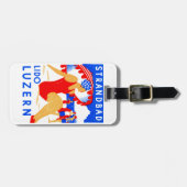 Kunst-Deko 1929 Strandbad Lido Luzern Gepäckanhänger (Vorderseite horizontal)