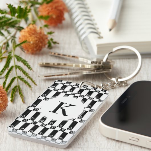 Kunst-Deko abstrakt/WienSecession geometrisch Schlüsselanhänger (Vorderseite rechts)