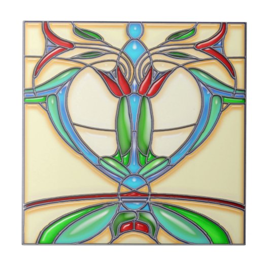 Kunst-Deko-abstrakte Tulpe-beflecktes Glas Fliese (Vorderseite)