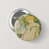 Kunst-Deko Alphonse Mucha Button (Vorne & Hinten)