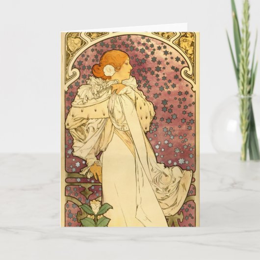 Kunst-Deko Alphonse Mucha Karte (Vorderseite)