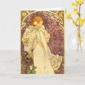 Kunst-Deko Alphonse Mucha Karte (Gelbe Blume)