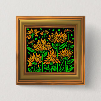 Kunst-Deko-Art-Blumen (Feldeffektgrenze) Button