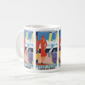 Kunst-Deko-belgisches Fähren-Plakat Kaffeetasse (Vorderseite Links)