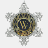 Kunst-Deko-bezauberndes geometrisches Schneeflocken Zinn-Ornament (Vorderseite)