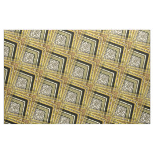 Kunst-Deko-bezauberndes Goldschwarz-Muster-Gewebe Stoff