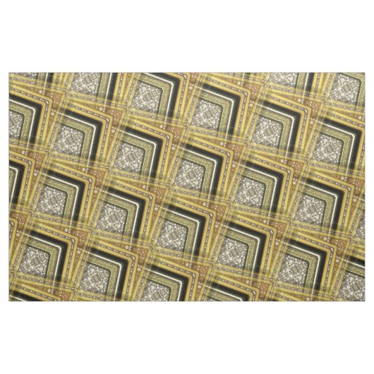 Kunst-Deko-bezauberndes Goldschwarz-Muster-Gewebe Stoff (Fat Quarter (45,7 x 55,9 cm))