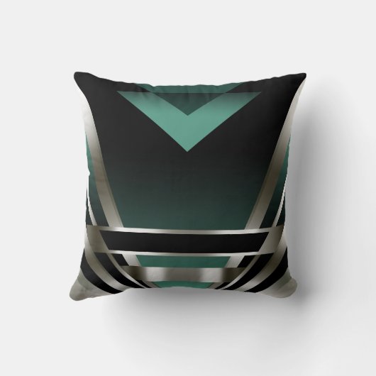 Kunst-Deko bezauberndes Nouveau | aquamarin Kissen (Rückseite)