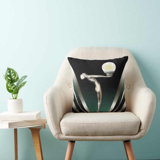 Kunst-Deko bezauberndes Nouveau | aquamarin Kissen (Stuhl )