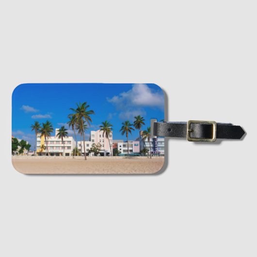 Kunst-Deko-Bezirk des Südstrandes Miami Gepäckanhänger (Vorderseite (Horizontal))