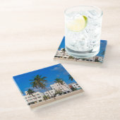 Kunst-Deko-Bezirk des Südstrandes Miami Glasuntersetzer (Schrägansicht)