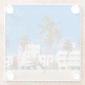Kunst-Deko-Bezirk des Südstrandes Miami Glasuntersetzer (Rückseite)