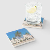 Kunst-Deko-Bezirk des Südstrandes Miami Steinuntersetzer (Seitenansicht)