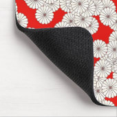 Kunst-Deko-Blumenmuster - Creme auf Rot Mousepad (Ecke)