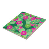 Kunst-Deko-Blumenmuster - Schatten von Grünem, Fliese (Seite)