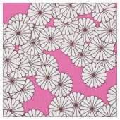 Kunst-Deko-Blumenmuster - Weiß auf Rosa Stoff (Nahaufnahme)