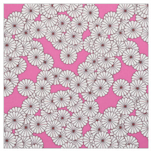 Kunst-Deko-Blumenmuster - Weiß auf Rosa Stoff