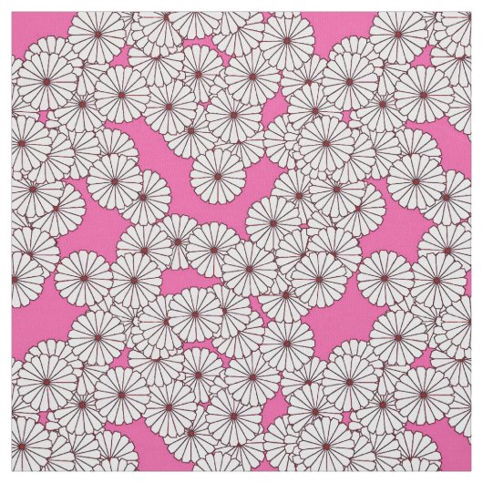 Kunst-Deko-Blumenmuster - Weiß auf Rosa Stoff (Muster)