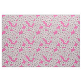 Kunst-Deko-Blumenmuster - Weiß auf Rosa Stoff (Fat Quarter (45,7 x 55,9 cm))