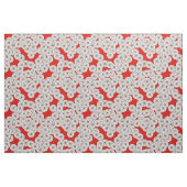 Kunst-Deko-Blumenmuster - Weiß auf Rot Stoff (Fat Quarter (45,7 x 55,9 cm))