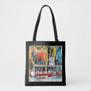 Kunst-Deko-Boston-Schwan-Boote auf schwarzem Tasche