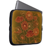 Kunst-Deko-Bronze-Mohnblumen Laptopschutzhülle (Vorne Rechts)