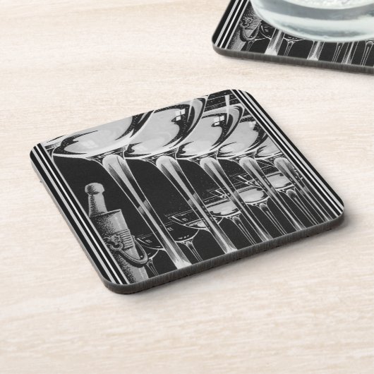 Kunst-Deko-ChampagneglasUntersetzer-Set (6) Getränkeuntersetzer (Linke Seite)