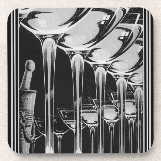 Kunst-Deko-ChampagneglasUntersetzer-Set (6) Getränkeuntersetzer (Vorderseite)