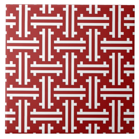 Kunst-Deko-chinesisches Gitterwerk, dunkelrot und Fliese (Vorderseite)