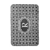 Kunst-Deko-chinesisches Gitterwerk, Schwarzweiss Badematte (Vorderseite Vertikal)