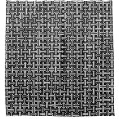 Kunst-Deko-chinesisches Gitterwerk, Schwarzweiss Duschvorhang (Vorderseite)