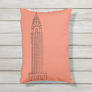 Kunst-Deko-Chrysler-Gebäudethrow-Kissen im Freien Kissen Für Draußen