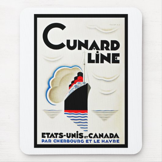 Kunst-Deko Cunard Linie Mousepad (Vorne)