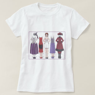 Kunst-Deko-Dame des Zwanzigerjahre Papierpuppen-T T-Shirt