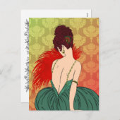 Kunst-Deko-Dame mit Damast - BIANCA: Weihnachten (Vorne/Hinten)